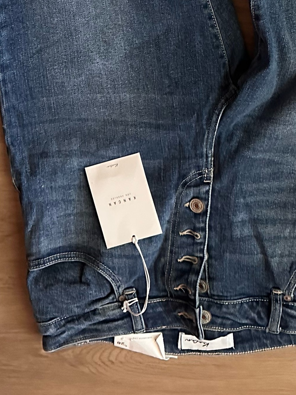 KanCan Women's Straight Leg Jeans in Dark Blue Denim - Picture 2 of 5